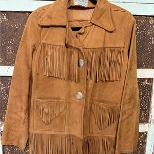 Vintage Pioneer Wear Suede Fringe Jacket